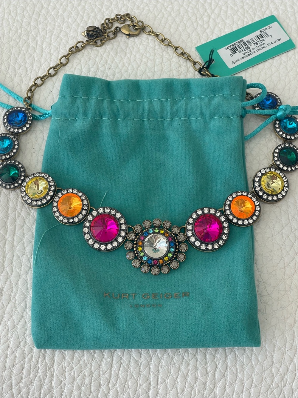 Kurt Geiger London Multicolor Crystal Statement Necklace NWT $298 - Picture 3 of 8